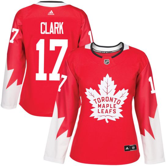 2017 NHL Toronto Maple Leafs women #17 Wendel Clark red jersey->->Women Jersey